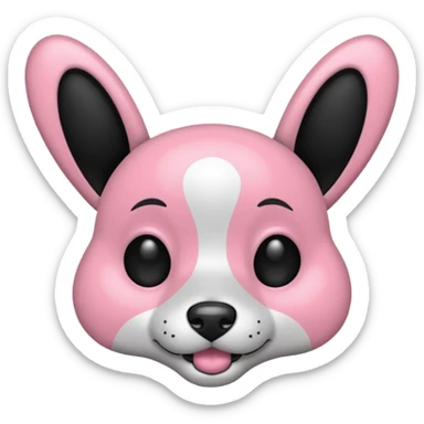 genera un aereo da volo rosa e nero con le orecchie  da cane sticker