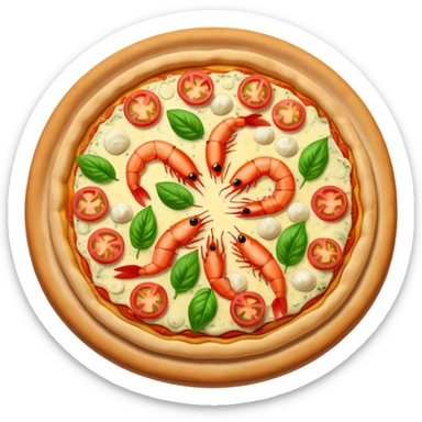 Prawn pizza sticker