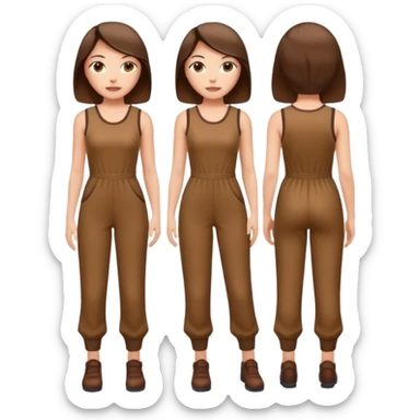 sleeveless brown tight jumpsuit for women sticker