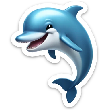 laughing dolphin with  sticker