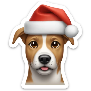 Dog with Christmas hat sticker
