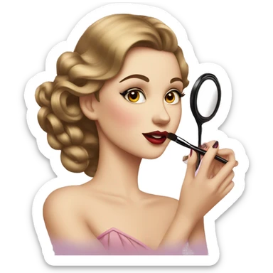 1920’s girl applying makeup  sticker