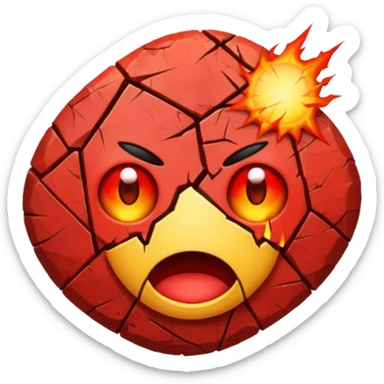 rock with fever emoji sticker
