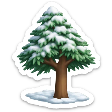 Pine tree covered in snow sticker