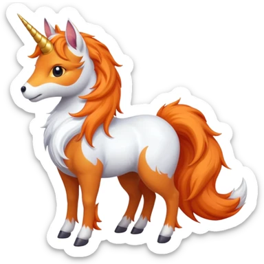 unicorn fox hybrid sticker