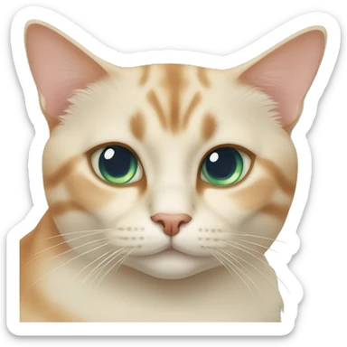 two cats, one siamese cat with blue eyes and one ginger cat with green eyes sticker
