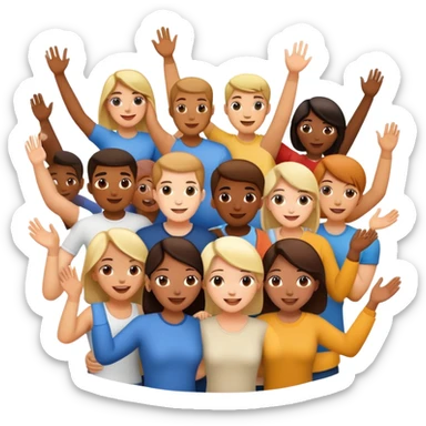 Couple women and men  sticker