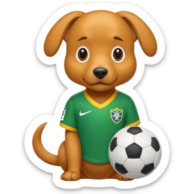 Cachorro caramelo com camisa do Brasil sticker