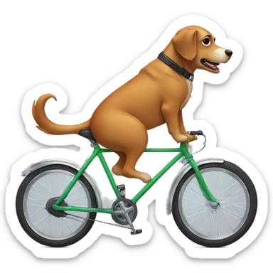 a dog on a bike  sticker
