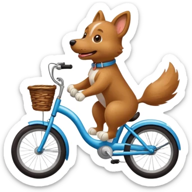 Dog on a bike sticker