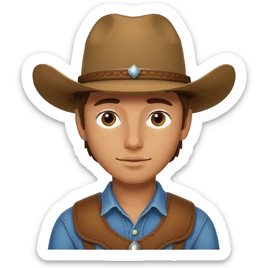 Cara de un vaquero guapo joven  sticker