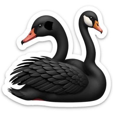 Black swan facing left sticker