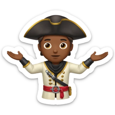 animated emoji for a player called prophet of doom I Dont Know shruging emote needs to be white male space pirate themed and dark sticker