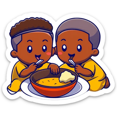 africans eating fufu sticker