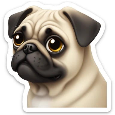 Cute pug girl  sticker