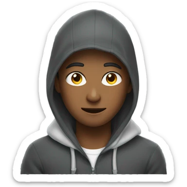 Man with hoodie looks after woman. sticker