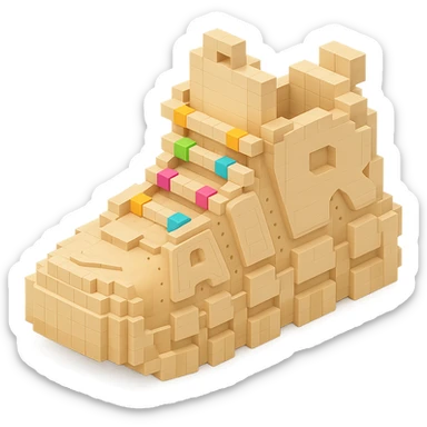 Nike Air More Uptempo sneakers in beige with subtle colorful beads on the laces sticker