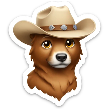 Animal wearing Cowboy hat sticker