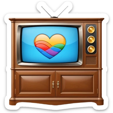 modern tv with news channel on it standing on a super luxurious cupboard sticker