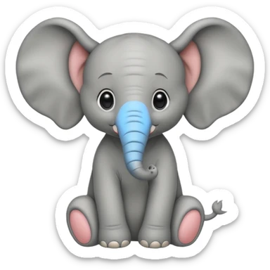 Baby elephant sitting sticker