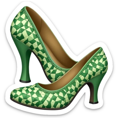 green patterned woman shoe  sticker