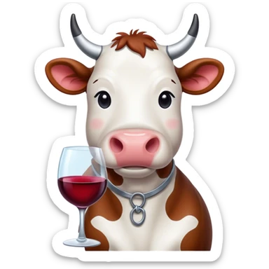 Cow who drinks wine sticker