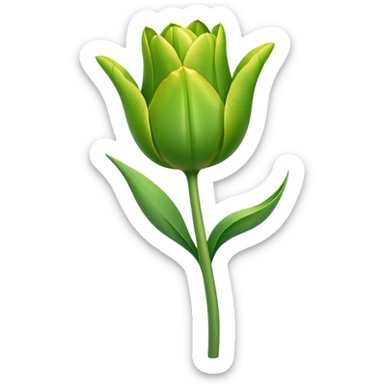 single green Tulip, straight stem sticker