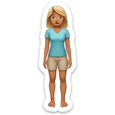 A women standing with her fot and big toe pressed against a wall, for rehab purposes sticker