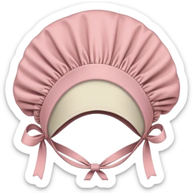 A standalone bonnet, soft fabric, good color, simple and classic — no face, no head. sticker