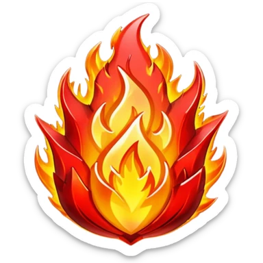 Red flaming crystal with a $ carved into the center of the crystal. sticker