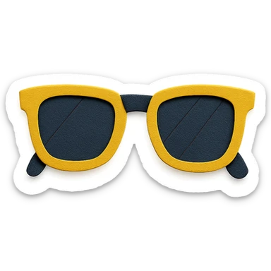 sunglasses with layered paper effect on a white background in paper-craft style sticker