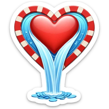 heart shaped watterfall with casino chips sticker