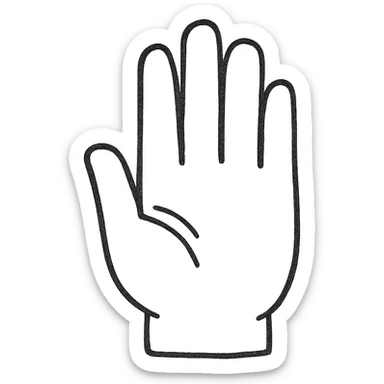 hand drawn outlined stop hand icon sticker