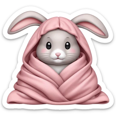 rabbit cozy in blanket sticker