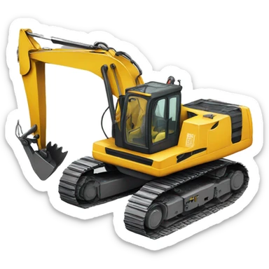 Excavator with eyes  sticker