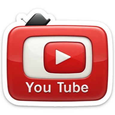 YouTube logo, retro and nostalgic sticker