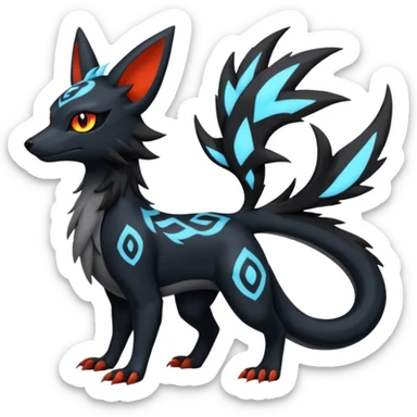 Salandit-Litten-Nargacuga-Umbreon-Silvally-fusion (full body) sticker