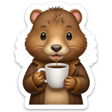 Nutria con taza de café  sticker