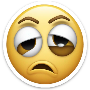 A simple 3D emoji face with a disgusted expression, scrunching its eyes shut. The emoji is pinching its nose with one hand. sticker