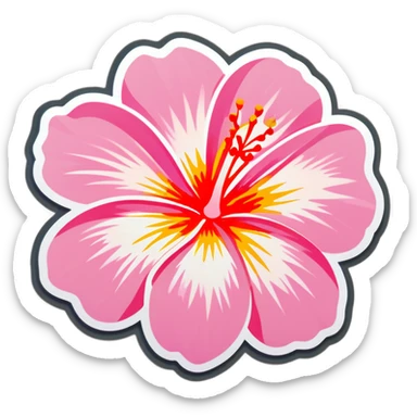 Hawaiian light pink flower sticker
