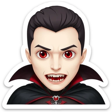 Vampire – Pale figure with fangs and cape sticker