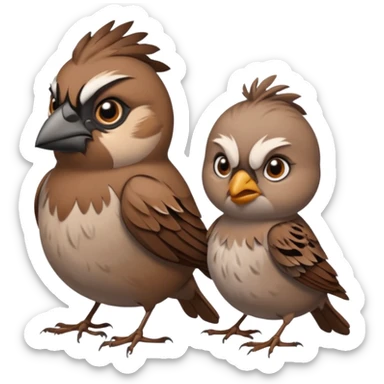 Sparrow mother and father is angry that sad sparrow got an F- sticker