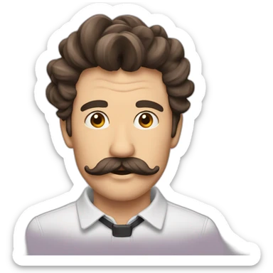 homme moustache et bouc  sticker