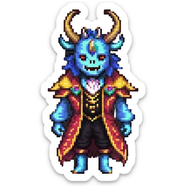 The Beast from Beauty and the Beast, monster prince with horns and fancy clothes sticker