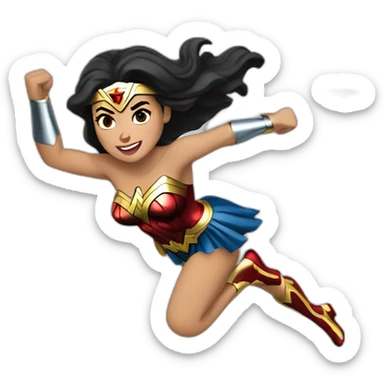 Wonderwoman flying sticker