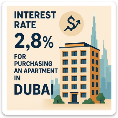Interest rate for purchasing an apartment in Dubai sticker