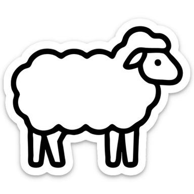 outlined sheep icon sticker