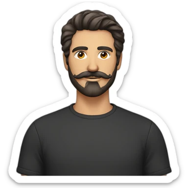 Filip Metis men with beard and mustachioswith black short cut sticker