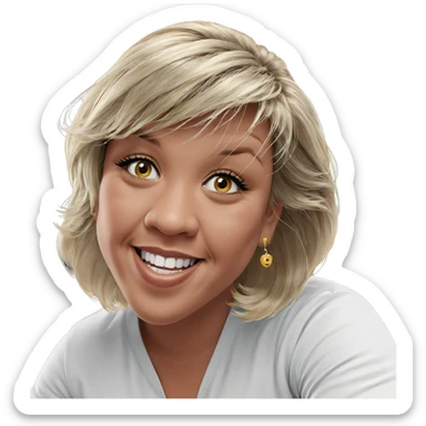 smiling blonde girl with earrings sticker