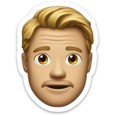 Brad Fish, a fish with the facial features of Brad Pitt sticker